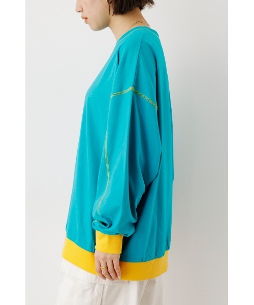 RODEO CROWNS WIDE BOWL（ロデオクラウンズワイドボウル）の「Color ステッチL/S Tシャツ（Tシャツ/カットソー・レディース・ホワイト/ターコイズブルー/オレンジ・FREE）」の11枚目の写真