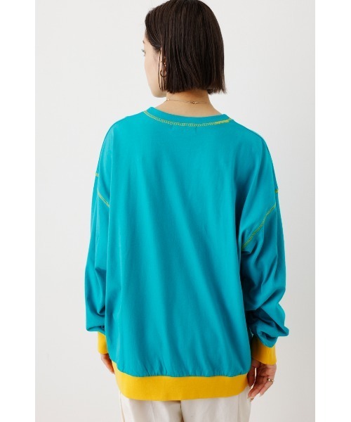 RODEO CROWNS WIDE BOWL（ロデオクラウンズワイドボウル）の「Color ステッチL/S Tシャツ（Tシャツ/カットソー・レディース・ホワイト/ターコイズブルー/オレンジ・FREE）」の12枚目の写真