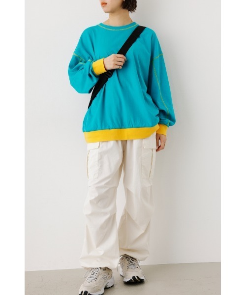 RODEO CROWNS WIDE BOWL（ロデオクラウンズワイドボウル）の「Color ステッチL/S Tシャツ（Tシャツ/カットソー・レディース・ホワイト/ターコイズブルー/オレンジ・FREE）」の13枚目の写真