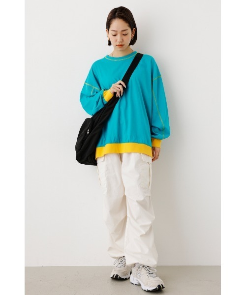 RODEO CROWNS WIDE BOWL（ロデオクラウンズワイドボウル）の「Color ステッチL/S Tシャツ（Tシャツ/カットソー・レディース・ホワイト/ターコイズブルー/オレンジ・FREE）」の14枚目の写真