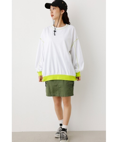 RODEO CROWNS WIDE BOWL（ロデオクラウンズワイドボウル）の「Color ステッチL/S Tシャツ（Tシャツ/カットソー・レディース・ホワイト/ターコイズブルー/オレンジ・FREE）」の20枚目の写真