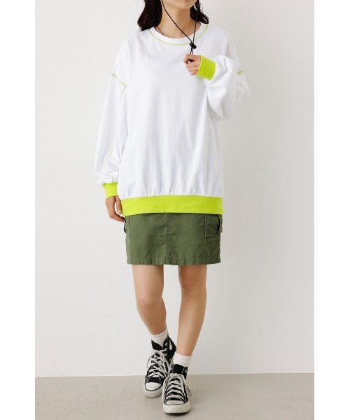 RODEO CROWNS WIDE BOWL（ロデオクラウンズワイドボウル）の「Color ステッチL/S Tシャツ（Tシャツ/カットソー・レディース・ホワイト/ターコイズブルー/オレンジ・FREE）」の21枚目の写真