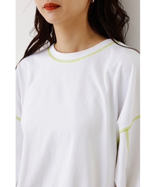 RODEO CROWNS WIDE BOWL（ロデオクラウンズワイドボウル）の「Color ステッチL/S Tシャツ（Tシャツ/カットソー・レディース・ホワイト/ターコイズブルー/オレンジ・FREE）」の22枚目の写真