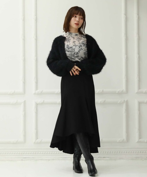 archives（アルシーヴ）の「花柄プリントチュールＴＯＰＳ（Tシャツ/カットソー・レディース・ブラック/オフホワイト・MEDIUM）」の19枚目の写真