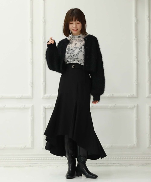 archives（アルシーヴ）の「花柄プリントチュールＴＯＰＳ（Tシャツ/カットソー・レディース・ブラック/オフホワイト・MEDIUM）」の20枚目の写真