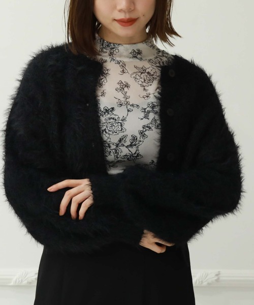 archives（アルシーヴ）の「花柄プリントチュールＴＯＰＳ（Tシャツ/カットソー・レディース・ブラック/オフホワイト・MEDIUM）」の17枚目の写真