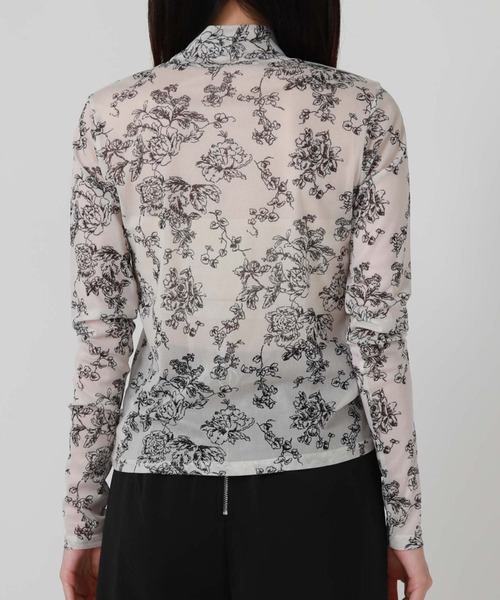 archives（アルシーヴ）の「花柄プリントチュールＴＯＰＳ（Tシャツ/カットソー・レディース・ブラック/オフホワイト・MEDIUM）」の13枚目の写真