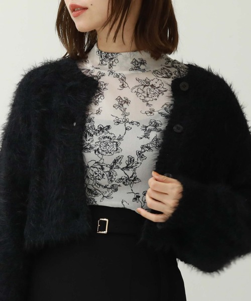 archives（アルシーヴ）の「花柄プリントチュールＴＯＰＳ（Tシャツ/カットソー・レディース・ブラック/オフホワイト・MEDIUM）」の18枚目の写真