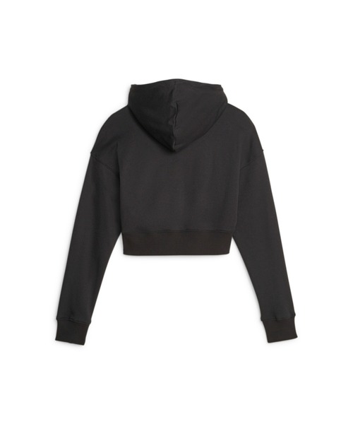 PUMA（プーマ）の「PUMA プーマ ウィメンズ CLASSICS クロップド フーディー TR（スウェット・レディース・ブラック/ライトグレー・LARGE/MEDIUM/X-SMALL/SMALL）」の4枚目の写真