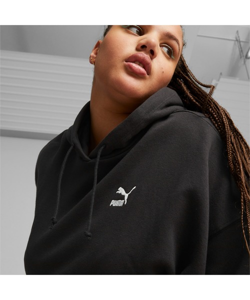 PUMA（プーマ）の「PUMA プーマ ウィメンズ CLASSICS クロップド フーディー TR（スウェット・レディース・ブラック/ライトグレー・LARGE/MEDIUM/X-SMALL/SMALL）」の8枚目の写真