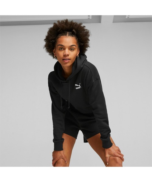 PUMA（プーマ）の「PUMA プーマ ウィメンズ CLASSICS クロップド フーディー TR（スウェット・レディース・ブラック/ライトグレー・LARGE/MEDIUM/X-SMALL/SMALL）」の10枚目の写真