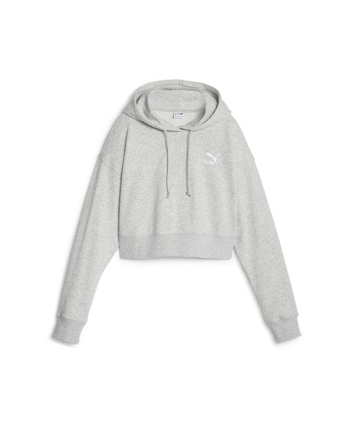 PUMA（プーマ）の「PUMA プーマ ウィメンズ CLASSICS クロップド フーディー TR（スウェット・レディース・ブラック/ライトグレー・LARGE/MEDIUM/X-SMALL/SMALL）」の5枚目の写真