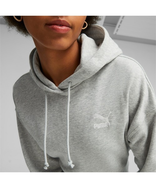 PUMA（プーマ）の「PUMA プーマ ウィメンズ CLASSICS クロップド フーディー TR（スウェット・レディース・ブラック/ライトグレー・LARGE/MEDIUM/X-SMALL/SMALL）」の17枚目の写真