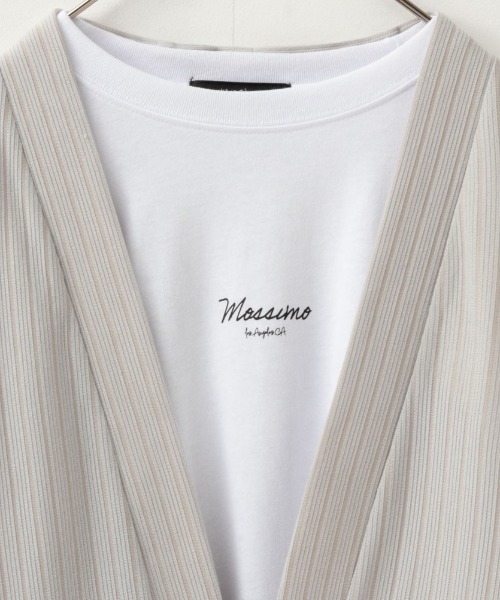 Mossimo（モッシモ）の「MOSSIMO（モッシモ）針抜きカーデ　ロンTセット アンサンブル（Tシャツ/カットソー・メンズ・グレー系その他/ブラック・M/XL/L）」の4枚目の写真