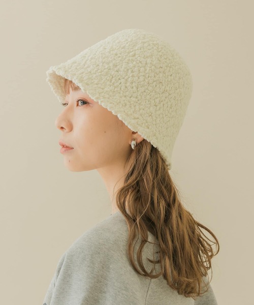 SMELLY(スメリー)の「モコモコクローシュハット(ハット・レディース・キャメル/アイボリー/ブラック・-)」の12枚目の写真