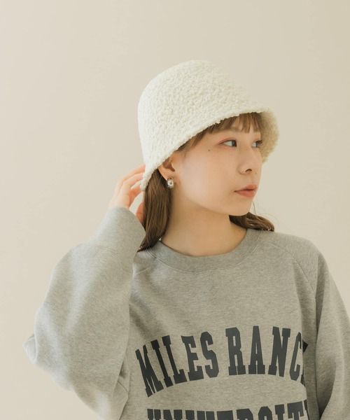 SMELLY(スメリー)の「モコモコクローシュハット(ハット・レディース・キャメル/アイボリー/ブラック・-)」の13枚目の写真