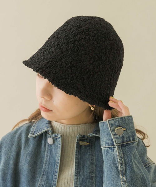 SMELLY(スメリー)の「モコモコクローシュハット(ハット・レディース・キャメル/アイボリー/ブラック・-)」の14枚目の写真