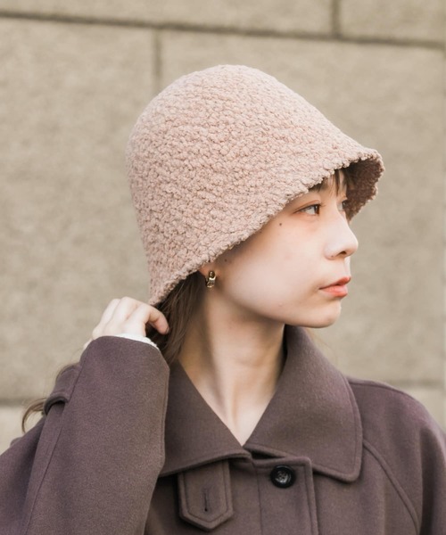 SMELLY(スメリー)の「モコモコクローシュハット(ハット・レディース・キャメル/アイボリー/ブラック・-)」の18枚目の写真