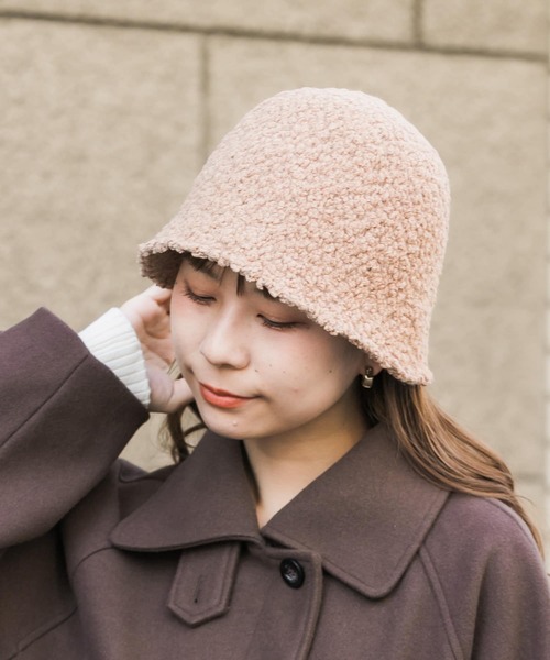 SMELLY(スメリー)の「モコモコクローシュハット(ハット・レディース・キャメル/アイボリー/ブラック・-)」の17枚目の写真