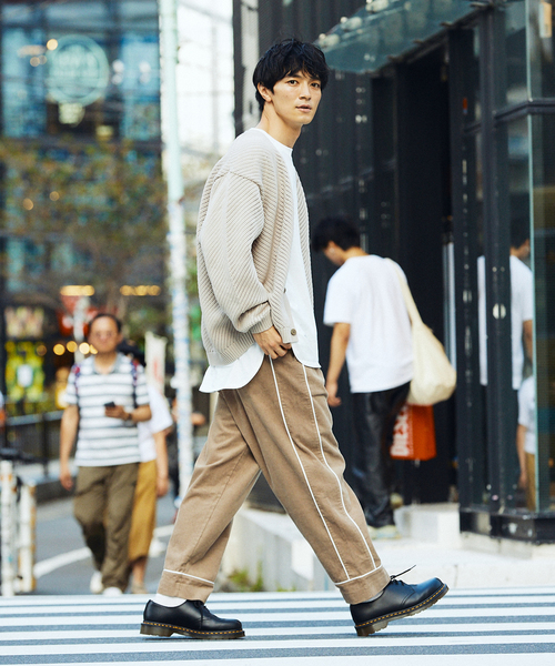 JOURNAL STANDARD relume（ジャーナルスタンダード　レリューム）の「【カーディガン+カットソーの2点SET】リサイクルポリエステル カーディガン”BIAS”（ニット/セーター・メンズ・グレー/カーキ/マスタード/ブラック系その他/ベージュ系その他・SMALL/MEDIUM/LARGE）」の11枚目の写真