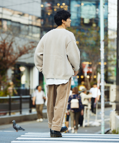 JOURNAL STANDARD relume（ジャーナルスタンダード　レリューム）の「【カーディガン+カットソーの2点SET】リサイクルポリエステル カーディガン”BIAS”（ニット/セーター・メンズ・グレー/カーキ/マスタード/ブラック系その他/ベージュ系その他・SMALL/MEDIUM/LARGE）」の12枚目の写真