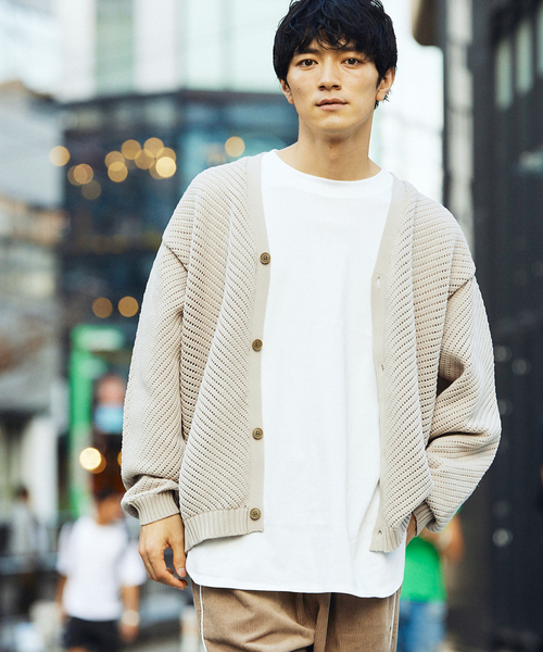 JOURNAL STANDARD relume（ジャーナルスタンダード　レリューム）の「【カーディガン+カットソーの2点SET】リサイクルポリエステル カーディガン”BIAS”（ニット/セーター・メンズ・グレー/カーキ/マスタード/ブラック系その他/ベージュ系その他・SMALL/MEDIUM/LARGE）」の14枚目の写真