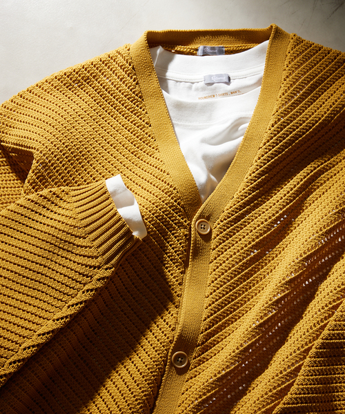 JOURNAL STANDARD relume（ジャーナルスタンダード　レリューム）の「【カーディガン+カットソーの2点SET】リサイクルポリエステル カーディガン”BIAS”（ニット/セーター・メンズ・グレー/カーキ/マスタード/ブラック系その他/ベージュ系その他・SMALL/MEDIUM/LARGE）」の21枚目の写真