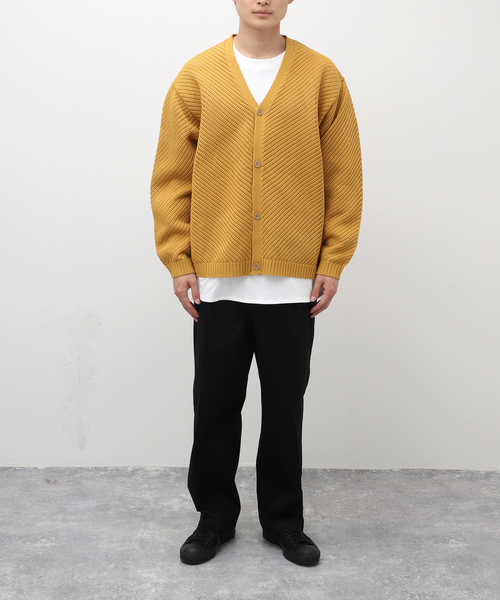 JOURNAL STANDARD relume（ジャーナルスタンダード　レリューム）の「【カーディガン+カットソーの2点SET】リサイクルポリエステル カーディガン”BIAS”（ニット/セーター・メンズ・グレー/カーキ/マスタード/ブラック系その他/ベージュ系その他・SMALL/MEDIUM/LARGE）」の22枚目の写真