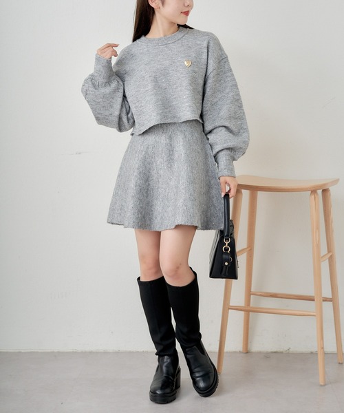 Chico（チコ）の「【セットアップ対応】スパンコールニットフレアミニ