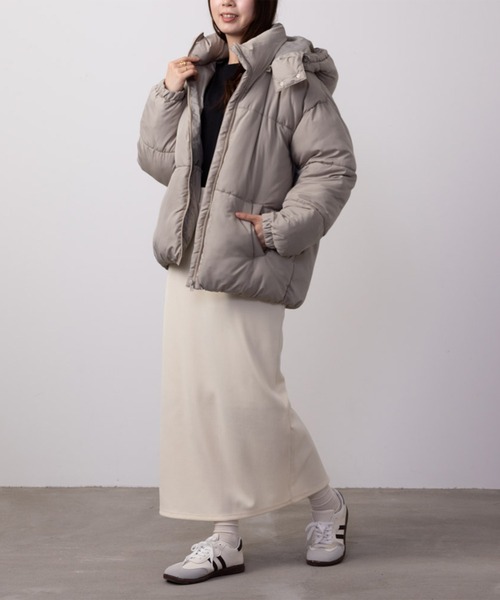 セール】NAVY 撥水 フード取り外し 2WAY中綿 ジャケット アウター