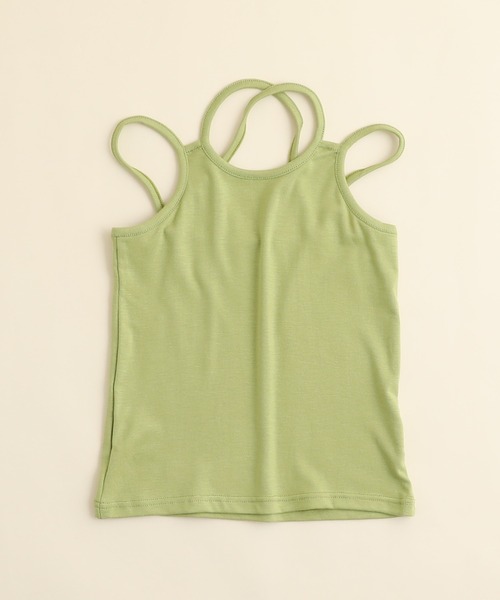 URBAN CHERRY（アーバンチェリー）の「【展開サイズUP】バッククロスダブルストラップキャミソール（キャミソール・キッズ・グリーン/ホワイト/ブラック・130cm/110cm/140cm/120cm/150cm）」の11枚目の写真