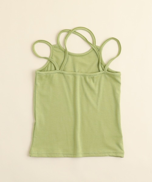 URBAN CHERRY（アーバンチェリー）の「【展開サイズUP】バッククロスダブルストラップキャミソール（キャミソール・キッズ・グリーン/ホワイト/ブラック・130cm/110cm/140cm/120cm/150cm）」の13枚目の写真