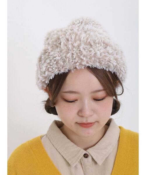 Samansa Mos2（サマンサ モスモス）の「モールニットワッチ（ハット・レディース・オフホワイト/ベージュ・F）」の4枚目の写真