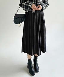上品な光沢感 プリーツベロアスカート プリーツ ベロア スカート プリーツスカート ベロアスカート 春服 秋服 冬服