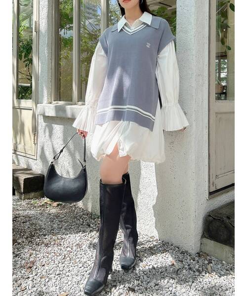 dazzlin(ダズリン)の「ラインレイヤードベスト(ベスト・レディース・アイボリー/ブラック/グレー・FREE)」の12枚目の写真