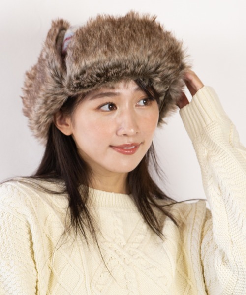 14+(イチヨンプラス)の「チェック起毛アビエーター(キャップ・レディース・レッド/ベージュ/イエロー・MEDIUM)」の14枚目の写真
