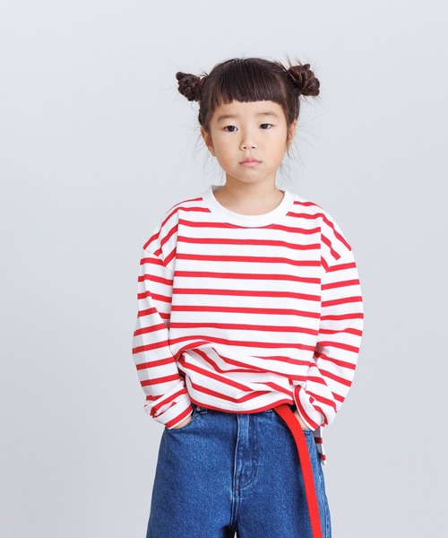 LOWRYS FARM（ローリーズファーム）の「ＵＳＡボーダーロングスリーブ　989523（Tシャツ/カットソー・キッズ・ブルー/ネイビー/ピンク/レッド・110cm/130cm/140cm/150cm/120cm）」の20枚目の写真