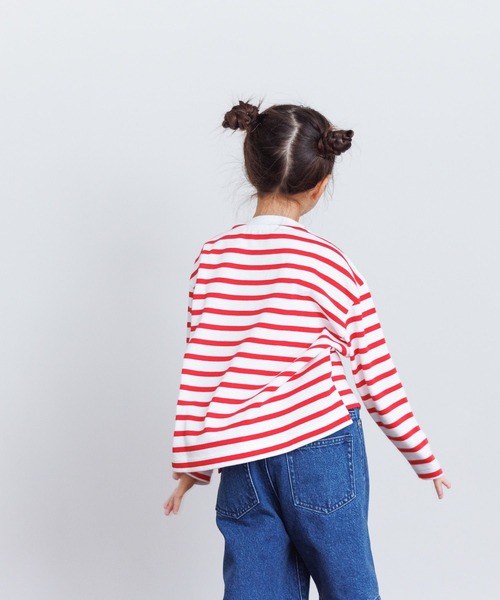 LOWRYS FARM（ローリーズファーム）の「ＵＳＡボーダーロングスリーブ　989523（Tシャツ/カットソー・キッズ・ブルー/ネイビー/ピンク/レッド・110cm/130cm/140cm/150cm/120cm）」の21枚目の写真