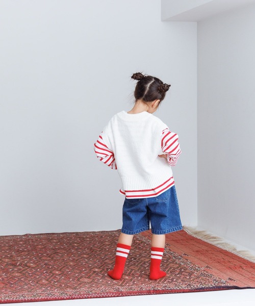 LOWRYS FARM（ローリーズファーム）の「ＵＳＡボーダーロングスリーブ　989523（Tシャツ/カットソー・キッズ・ブルー/ネイビー/ピンク/レッド・110cm/130cm/140cm/150cm/120cm）」の19枚目の写真