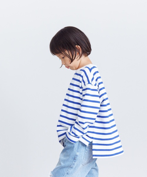 LOWRYS FARM（ローリーズファーム）の「ＵＳＡボーダーロングスリーブ　989523（Tシャツ/カットソー・キッズ・ブルー/ネイビー/ピンク/レッド・110cm/130cm/140cm/150cm/120cm）」の13枚目の写真