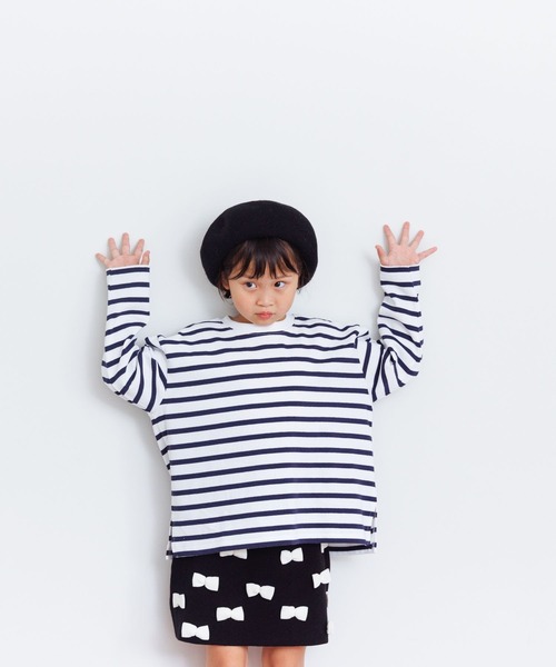 LOWRYS FARM（ローリーズファーム）の「ＵＳＡボーダーロングスリーブ　989523（Tシャツ/カットソー・キッズ・ブルー/ネイビー/ピンク/レッド・110cm/130cm/140cm/150cm/120cm）」の7枚目の写真