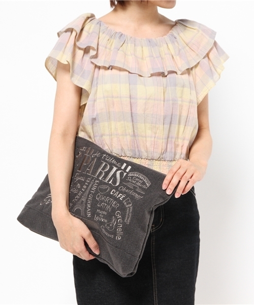 Rouge vif（ルージュヴィフ）の「Liberty別注2TONE CLUTCH（クラッチバッグ・レディース・ネイビー/グレー・FREE）」の14枚目の写真