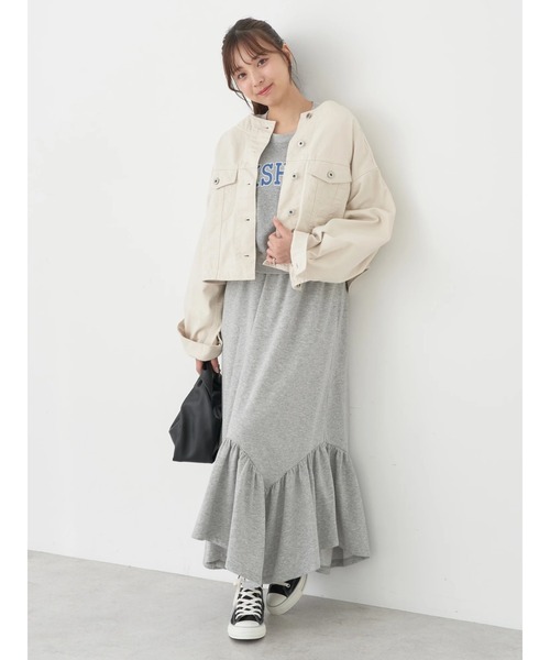 earth music&ecology（アースミュージックアンドエコロジー）の「ノーカラーツイルブルゾン（ブルゾン・レディース・インディゴブルー/オフホワイト/ピンクベージュ・FREE）」の21枚目の写真