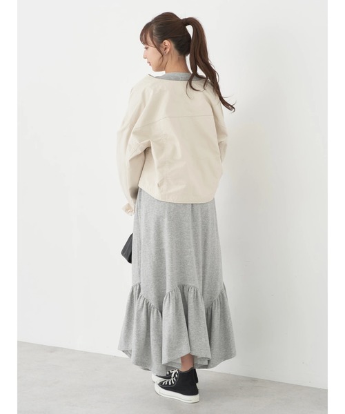 earth music&ecology（アースミュージックアンドエコロジー）の「ノーカラーツイルブルゾン（ブルゾン・レディース・インディゴブルー/オフホワイト/ピンクベージュ・FREE）」の22枚目の写真