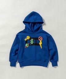 MSGM(エムエスジーエム)Kids & Junior ブランドロゴグラフィック長袖フーディーパーカー