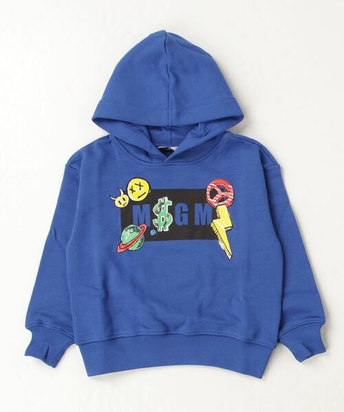 MSGM(エムエスジーエム)の「MSGM(エムエスジーエム)Kids & Junior ブランドロゴグラフィック長袖フーディーパーカー(スウェット・キッズ・ブルー・10Y/4Y/14Y/6Y/8Y/12Y)」の5枚目の写真
