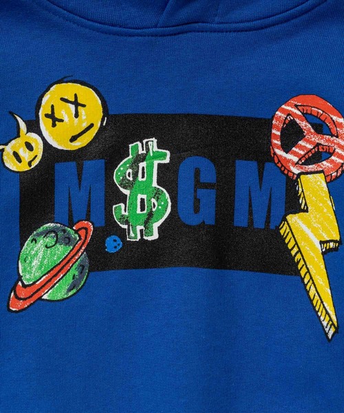 MSGM(エムエスジーエム)の「MSGM(エムエスジーエム)Kids & Junior ブランドロゴグラフィック長袖フーディーパーカー(スウェット・キッズ・ブルー・10Y/4Y/14Y/6Y/8Y/12Y)」の4枚目の写真