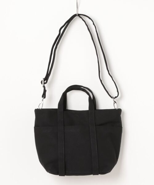 AMERICAN HOLIC(アメリカンホリック)の「撥水加工2WAYマルチポケットキャンバスBAG(エコバッグ/サブバッグ・レディース・アイボリー/ブラック・FREE)」の4枚目の写真