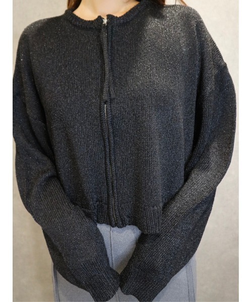 TRUNC（トランクエイティーエイト）の「Glitter Zip Cardigan（カーディガン/ボレロ・レディース・ブラック/グレー/ゴールド・FREE）」の22枚目の写真