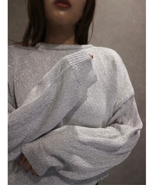 TRUNC（トランクエイティーエイト）の「Glitter Zip Cardigan（カーディガン/ボレロ・レディース・ブラック/グレー/ゴールド・FREE）」の7枚目の写真